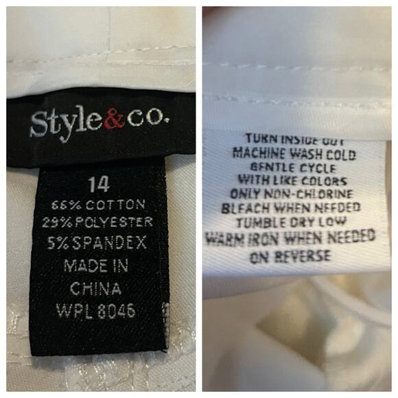 Style & Co. White Crop Pants Cuffed Mid Rise Stretch Women’s Plus Size 14 - Picture 8 of 9